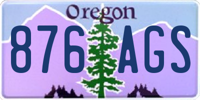 OR license plate 876AGS