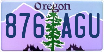 OR license plate 876AGU