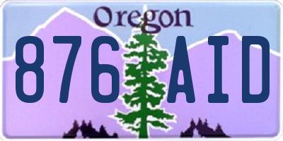 OR license plate 876AID