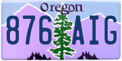 OR license plate 876AIG