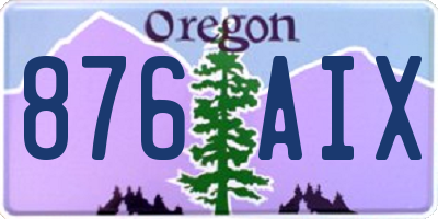OR license plate 876AIX