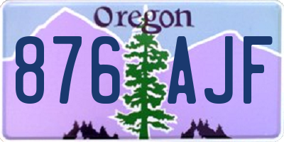 OR license plate 876AJF