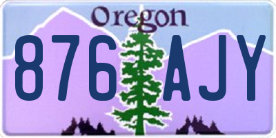 OR license plate 876AJY