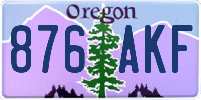 OR license plate 876AKF