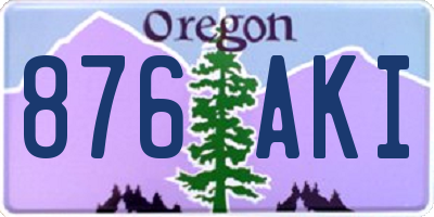OR license plate 876AKI