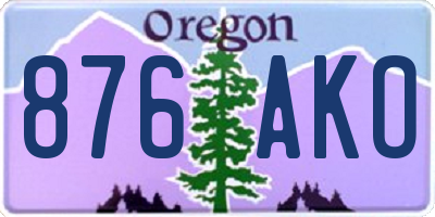 OR license plate 876AKO