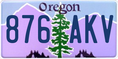 OR license plate 876AKV