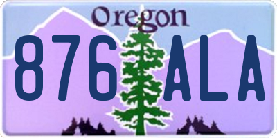 OR license plate 876ALA