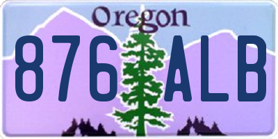 OR license plate 876ALB