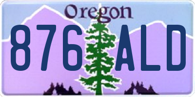 OR license plate 876ALD