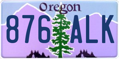 OR license plate 876ALK