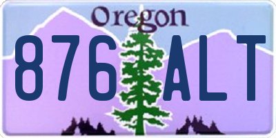 OR license plate 876ALT