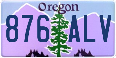OR license plate 876ALV