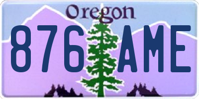 OR license plate 876AME