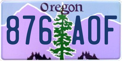 OR license plate 876AOF