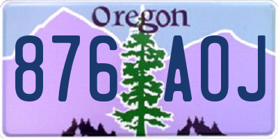 OR license plate 876AOJ