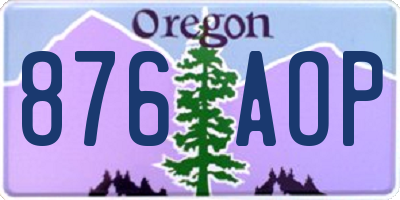 OR license plate 876AOP