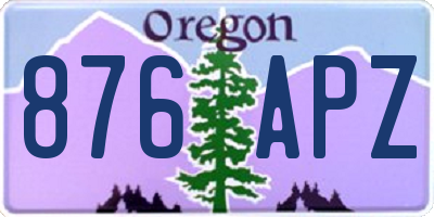 OR license plate 876APZ