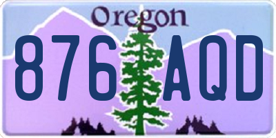 OR license plate 876AQD