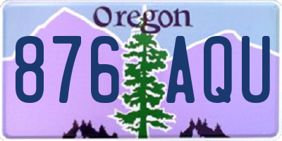 OR license plate 876AQU