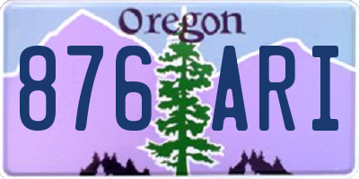 OR license plate 876ARI