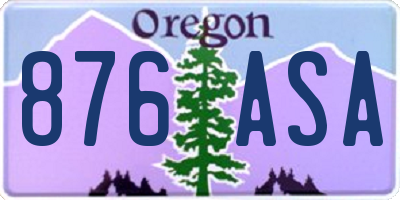 OR license plate 876ASA