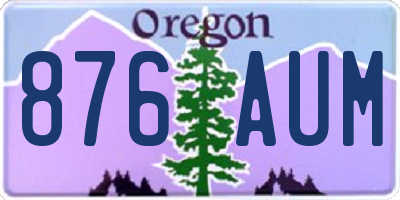 OR license plate 876AUM