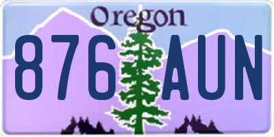 OR license plate 876AUN