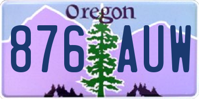 OR license plate 876AUW