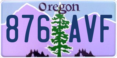 OR license plate 876AVF