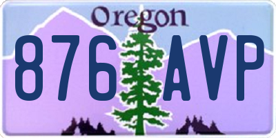 OR license plate 876AVP