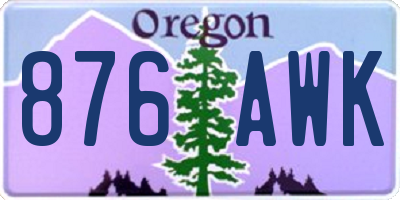 OR license plate 876AWK