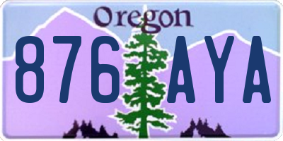 OR license plate 876AYA