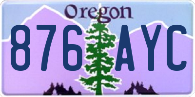 OR license plate 876AYC