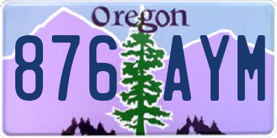 OR license plate 876AYM