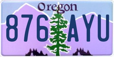 OR license plate 876AYU