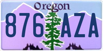 OR license plate 876AZA
