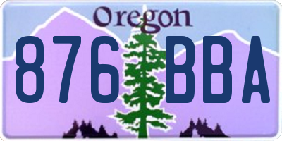 OR license plate 876BBA