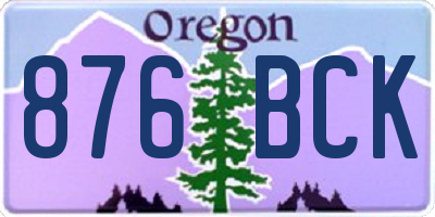 OR license plate 876BCK