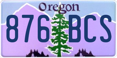OR license plate 876BCS