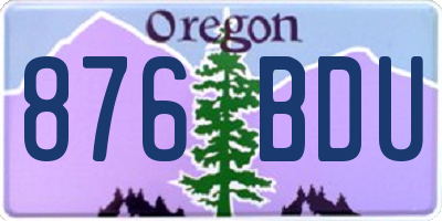 OR license plate 876BDU