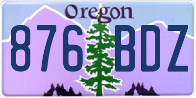 OR license plate 876BDZ