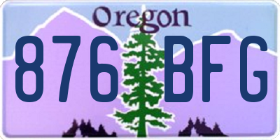 OR license plate 876BFG