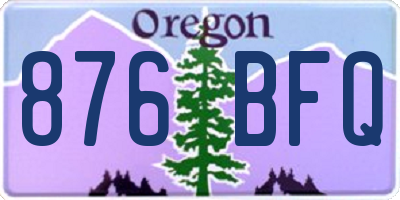 OR license plate 876BFQ
