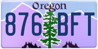 OR license plate 876BFT