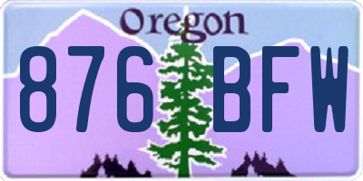 OR license plate 876BFW