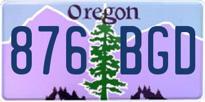 OR license plate 876BGD