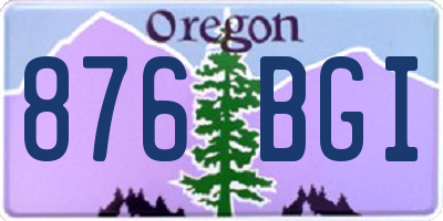 OR license plate 876BGI