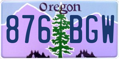 OR license plate 876BGW