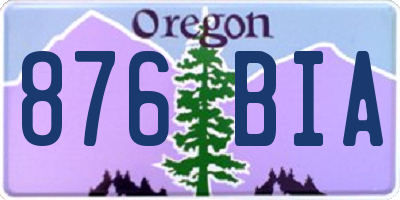 OR license plate 876BIA